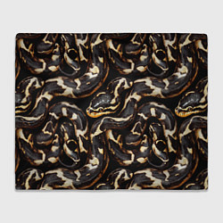 Плед флисовый Змея черно-белая, цвет: 3D-велсофт