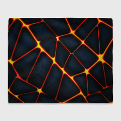 Плед флисовый Каменный разлом с лавой, цвет: 3D-велсофт