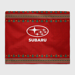 Плед флисовый Subaru new year, цвет: 3D-велсофт