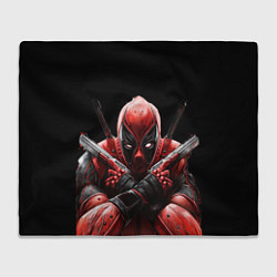 Плед флисовый Bloody Deadpool, цвет: 3D-велсофт