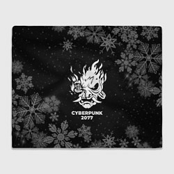 Плед флисовый Снежный Cyberpunk 2077, цвет: 3D-велсофт
