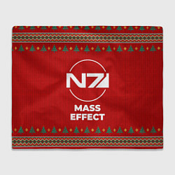 Плед флисовый Mass Effect new year, цвет: 3D-велсофт