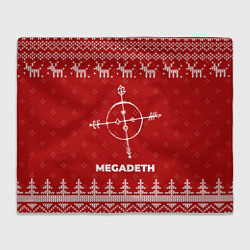 Плед флисовый Новогодний Megadeth с оленями, цвет: 3D-велсофт