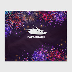 Плед флисовый Праздничный Papa Roach, цвет: 3D-велсофт