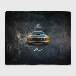 Плед флисовый Спортивный американский автомобиль Ford Mustang, цвет: 3D-велсофт