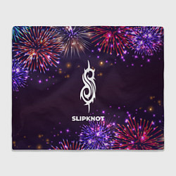 Плед флисовый Праздничный Slipknot Fireworks, цвет: 3D-велсофт