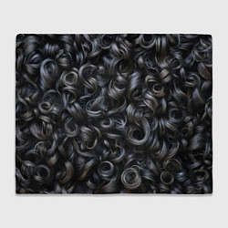 Плед флисовый Черные кудри, цвет: 3D-велсофт