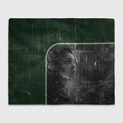 Плед флисовый Боевая девушука-киборг, цвет: 3D-велсофт