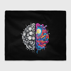 Плед флисовый Правое и левое полушарие, цвет: 3D-велсофт