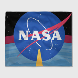 Плед флисовый NASA плакат, цвет: 3D-велсофт