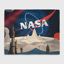 Плед флисовый NASA ретро, цвет: 3D-велсофт