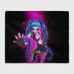 Плед флисовый Jinx Arcane League of Legends game, цвет: 3D-велсофт