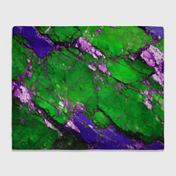 Плед флисовый A purple mineral in a green stone, цвет: 3D-велсофт