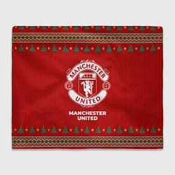 Плед флисовый Manchester United new year, цвет: 3D-велсофт