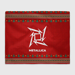 Плед флисовый Metallica new year, цвет: 3D-велсофт