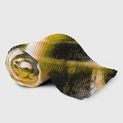 Плед флисовый Жёлтая сеть на чёрном фоне, цвет: 3D-велсофт — фото 2