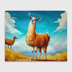 Плед флисовый Лама в прериях, цвет: 3D-велсофт