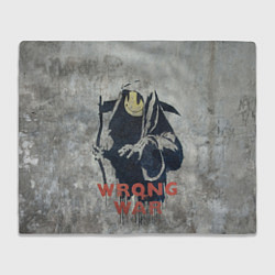 Плед флисовый Banksy - wrong war, цвет: 3D-велсофт