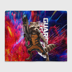 Плед флисовый Стражи галактики - Ракета, цвет: 3D-велсофт