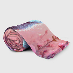 Плед флисовый Песец в розовом лесу, цвет: 3D-велсофт — фото 2