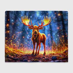 Плед флисовый Лосенок в лесу, цвет: 3D-велсофт