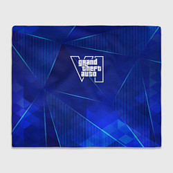 Плед флисовый GTA6 blue poly, цвет: 3D-велсофт