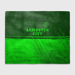 Плед флисовый Leicester City - green gradient посередине, цвет: 3D-велсофт