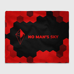 Плед флисовый No Mans Sky - red gradient по-горизонтали, цвет: 3D-велсофт