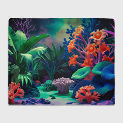 Плед флисовый Морское дно с кораллами, цвет: 3D-велсофт