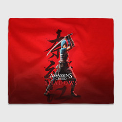 Плед флисовый Assassins Creed Shadows - Shinobi Naoe, цвет: 3D-велсофт