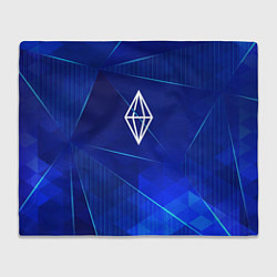 Плед флисовый The Sims blue poly, цвет: 3D-велсофт