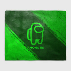 Плед флисовый Among Us - green gradient, цвет: 3D-велсофт
