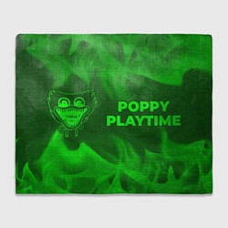 Плед флисовый Poppy Playtime - green gradient по-горизонтали, цвет: 3D-велсофт