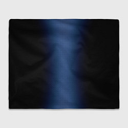 Плед флисовый Чёрно-синий градиент по центру текстура, цвет: 3D-велсофт
