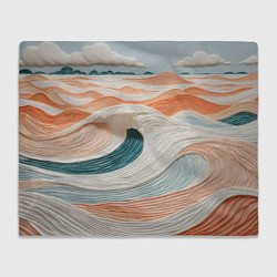 Плед флисовый Персиковые волны, цвет: 3D-велсофт