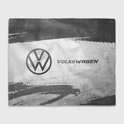 Плед флисовый Volkswagen - white gradient по-горизонтали, цвет: 3D-велсофт