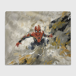 Плед флисовый Человек - паук маслом, цвет: 3D-велсофт