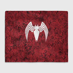 Плед флисовый Знак венома на красном, цвет: 3D-велсофт