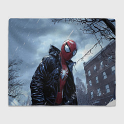 Плед флисовый Человек-паук в куртке, цвет: 3D-велсофт