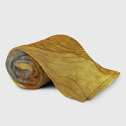 Плед флисовый Золотые волны на сером текстура, цвет: 3D-велсофт — фото 2