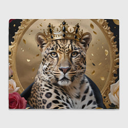 Плед флисовый Королевский леопард, цвет: 3D-велсофт