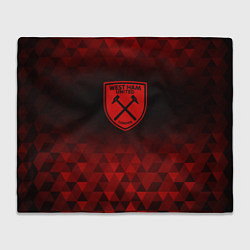Плед флисовый West Ham red poly, цвет: 3D-велсофт