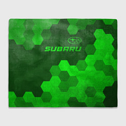 Плед флисовый Subaru - green gradient посередине, цвет: 3D-велсофт