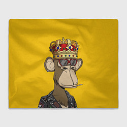 Плед флисовый NFT ape king, цвет: 3D-велсофт