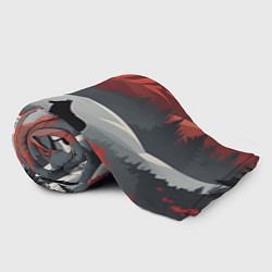 Плед флисовый Лиса и красные горы, цвет: 3D-велсофт — фото 2