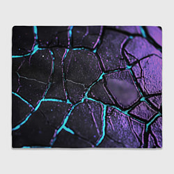 Плед флисовый Фиолетовые плиты с голубым свечением, цвет: 3D-велсофт