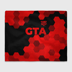 Плед флисовый GTA - red gradient посередине, цвет: 3D-велсофт