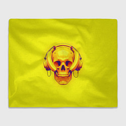Плед флисовый Yellow bananas skull - cyberpunk, цвет: 3D-велсофт
