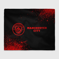 Плед флисовый Manchester City - red gradient по-горизонтали, цвет: 3D-велсофт