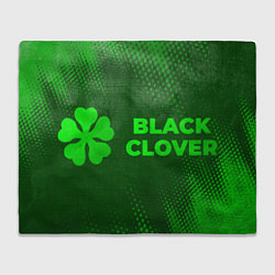 Плед флисовый Black Clover - green gradient по-горизонтали, цвет: 3D-велсофт